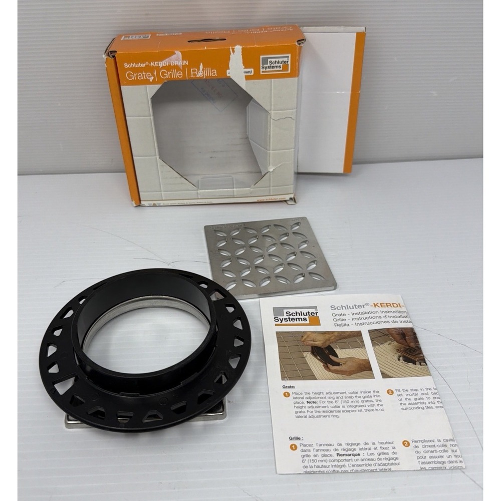 Schluter Systems Kerdi-Drain Square Grate Brushed Stainless Floral KDIF4GRKEBD5